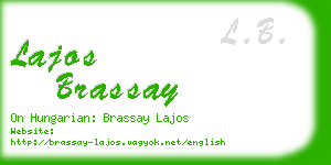 lajos brassay business card